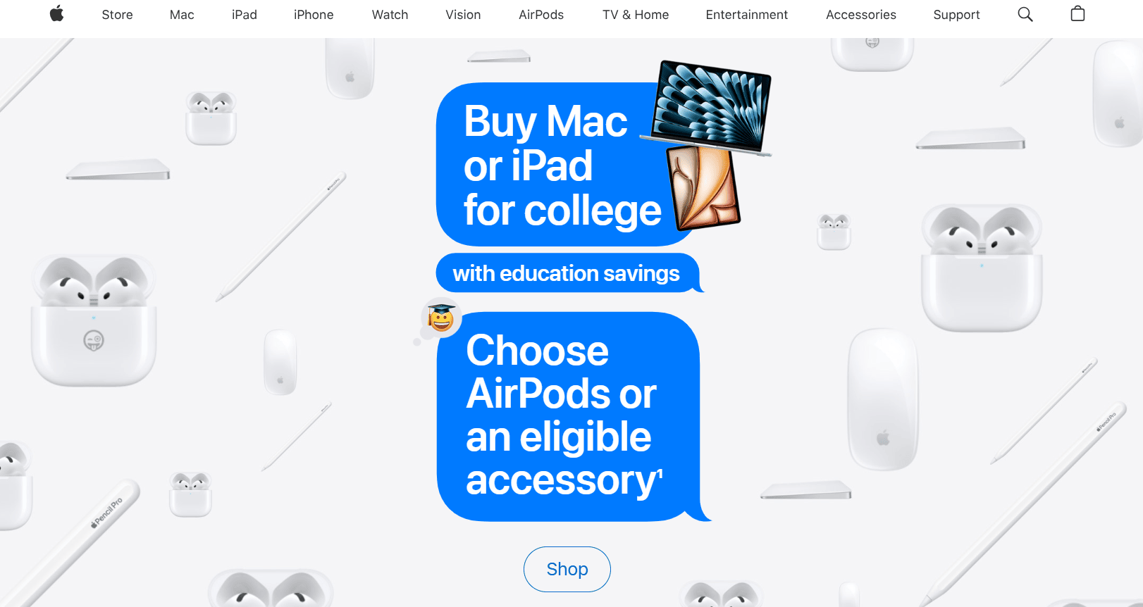 Apple homepage.