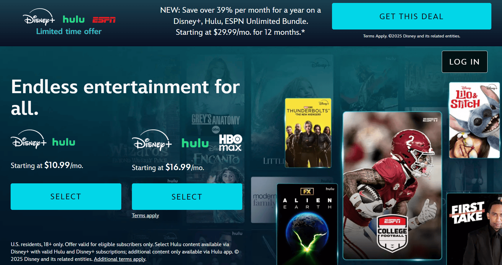 Disney Plus homepage.