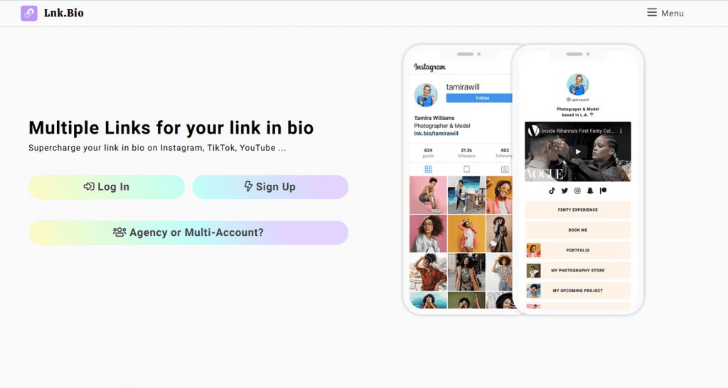 Lnk.Bio homepage