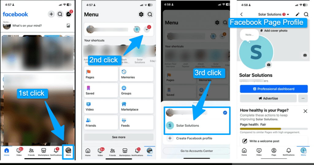 Accessing facebook page on IOS devices