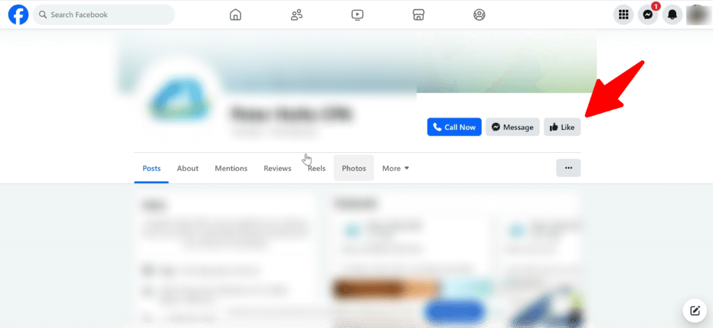 facebook page like button