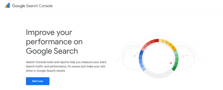 Google Search Console landing page