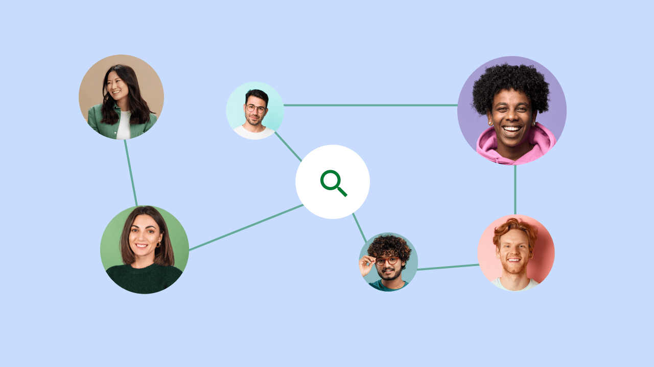 Visual concept representing how to find good employees through networking.
