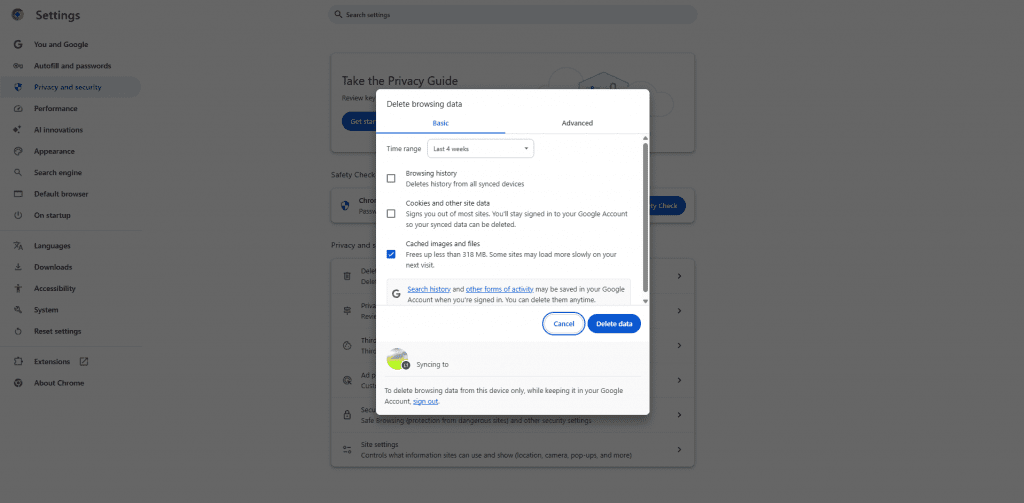 Step 4 of fixing the 401 error code