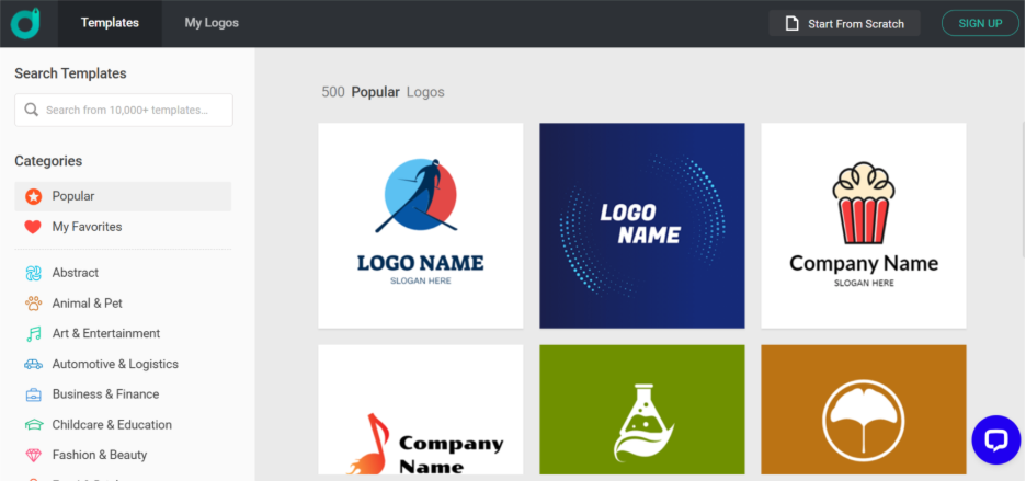 DesignEvo logo maker sample
