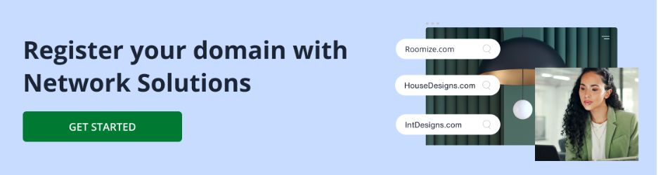 Network Solutions Domain Registration Visual CTA