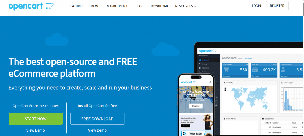OpenCart Homepage Screenshot