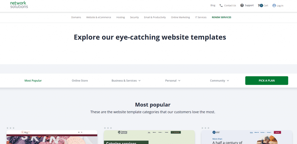 Network Solutions Website Templates Landing Page Screenshot