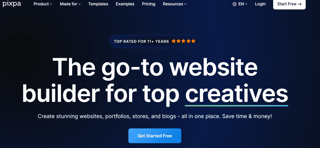 Screenshot of Pixspa Homepage