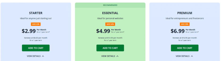 Network Solutions web hosting pricelist.
