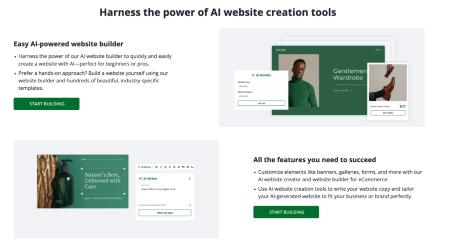 A visual representation showcasing the capabilities and features of a website builder for creating professional websites
