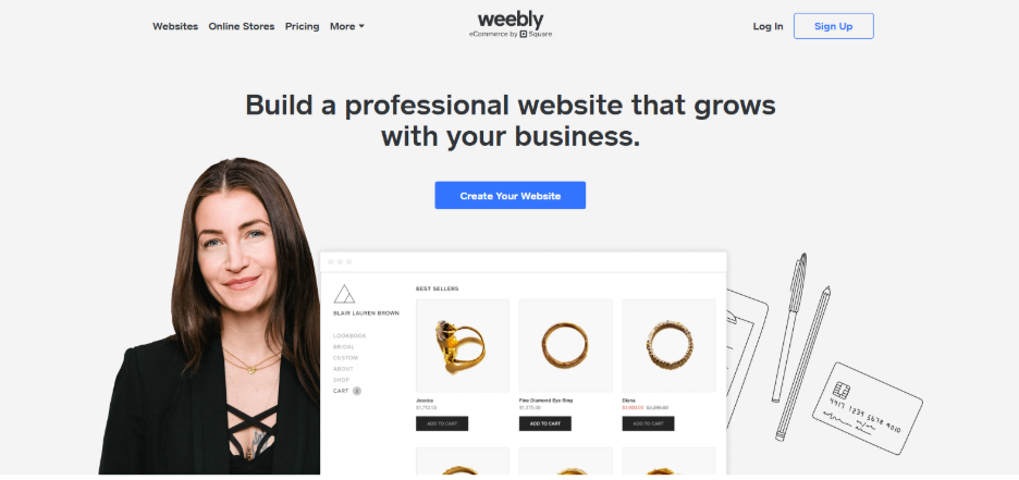Weebly homepage screenshot