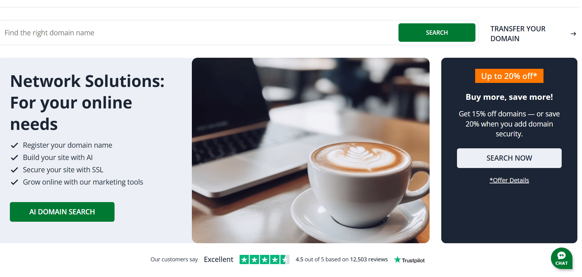 Network Solutions home page