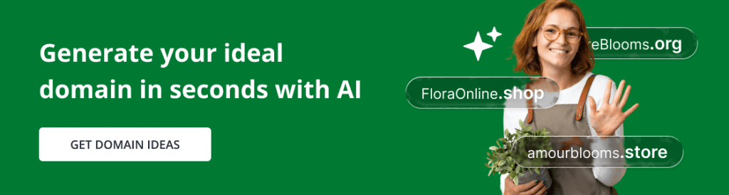 Visual CTA  for network Solutions' AI Domain Generator.