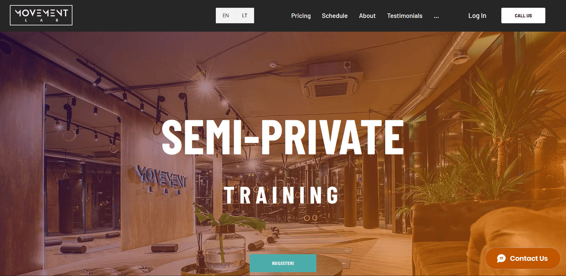 An image of the home page of Movement Lab