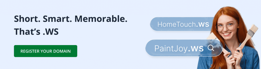 Network Solutions .WS TLD registration visual CTA