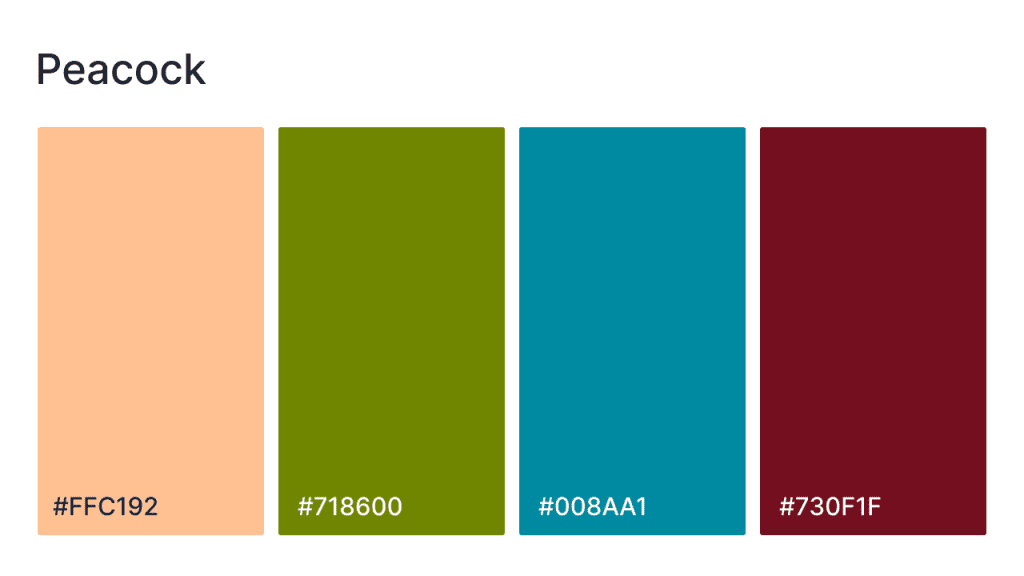 peacock website color scheme