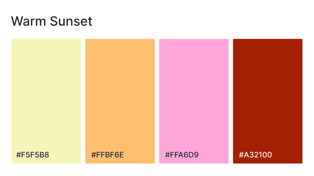 warm sunset website color scheme