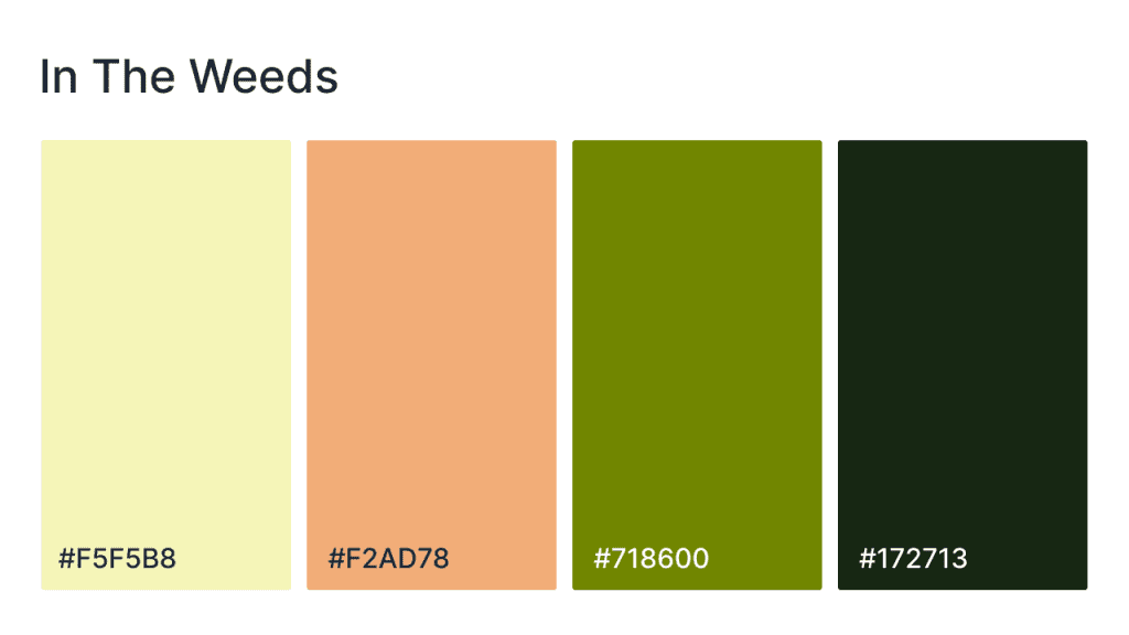 in the weeds website color scheme