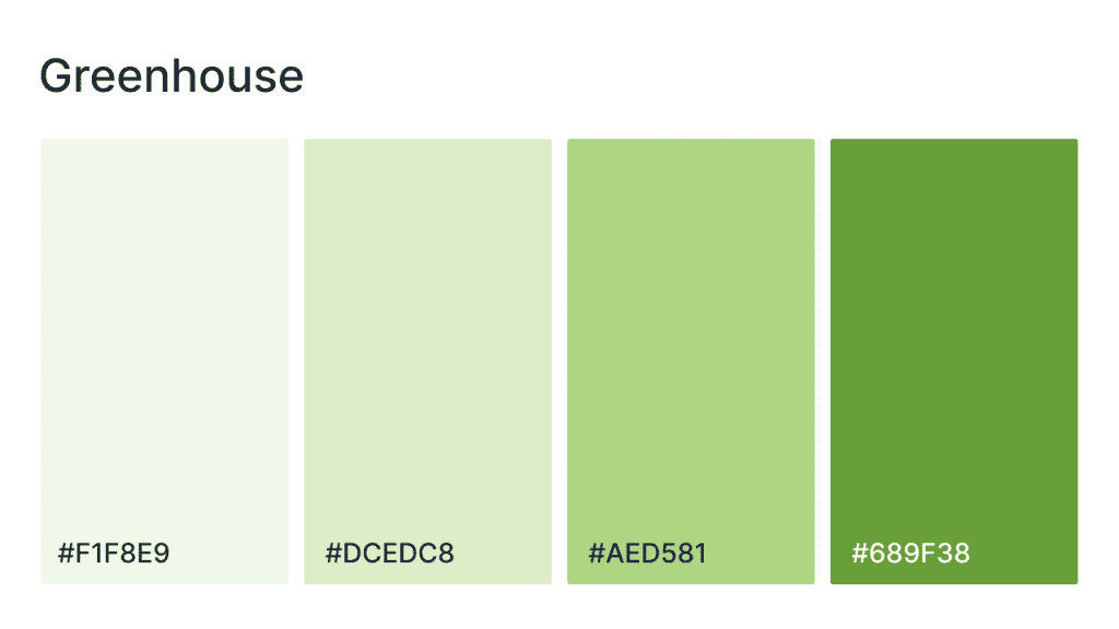 greenhouse website color schemes