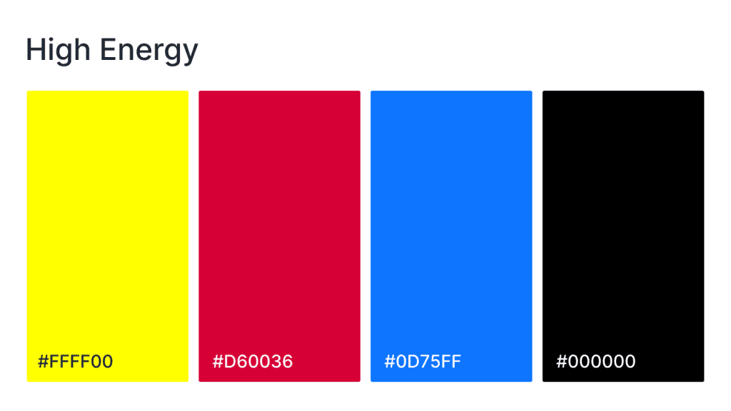 high energy website color scheme