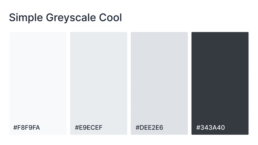 simple greyscale cool website color scheme