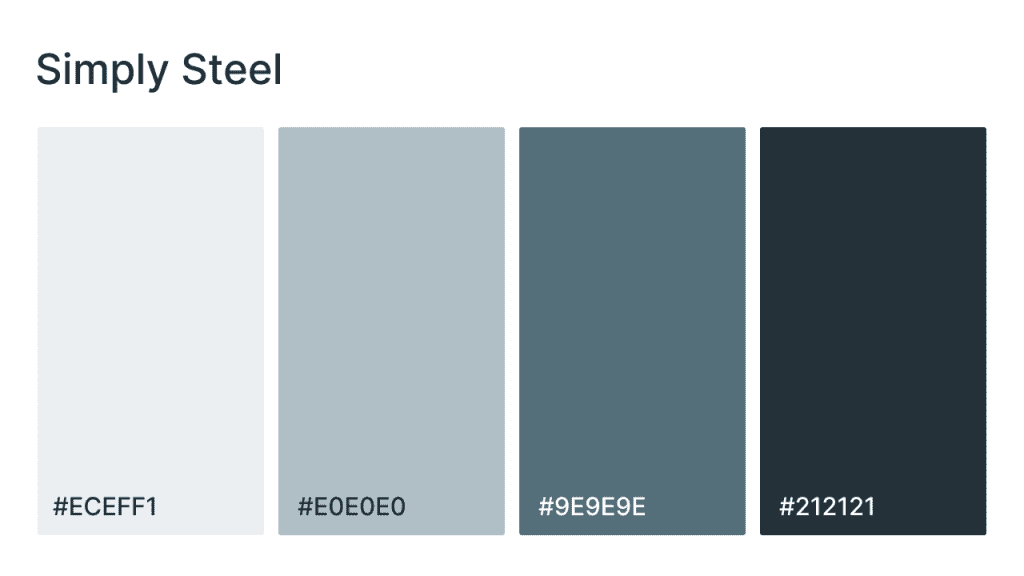 simply steel webiste color scheme