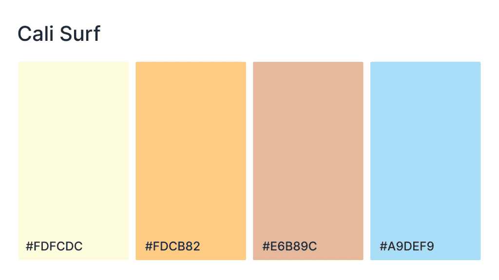 cali surf website color scheme