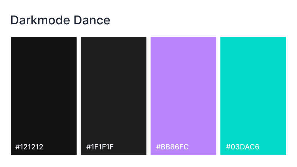 darkmode dance website color schemes