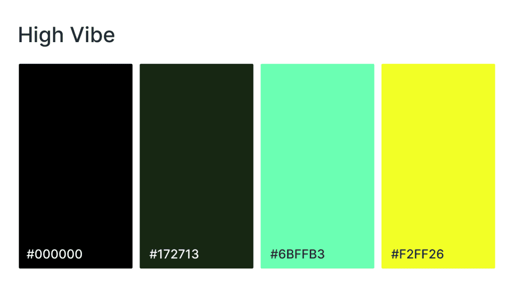 high vibe website color scheme