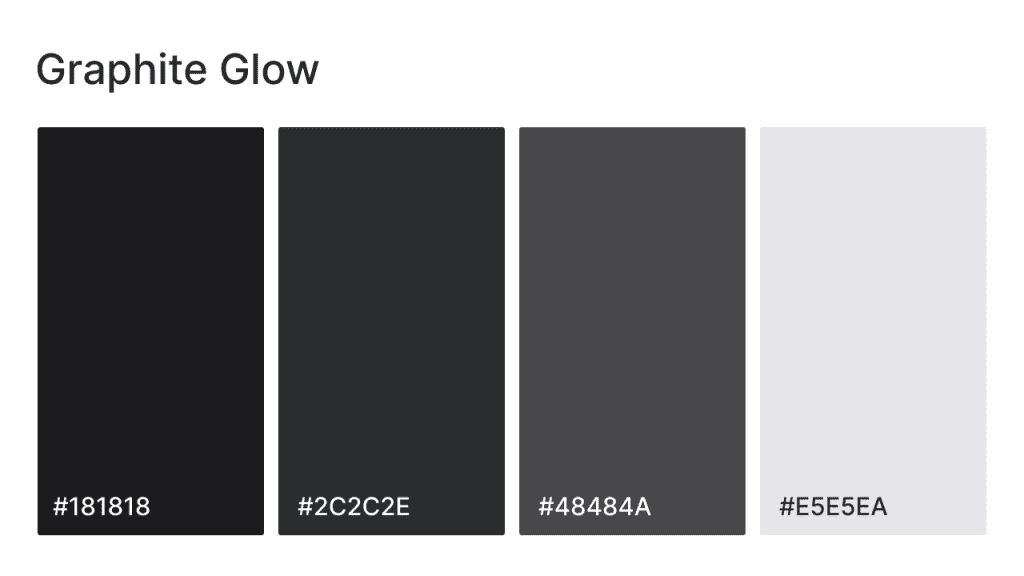 graphite glow website color scheme