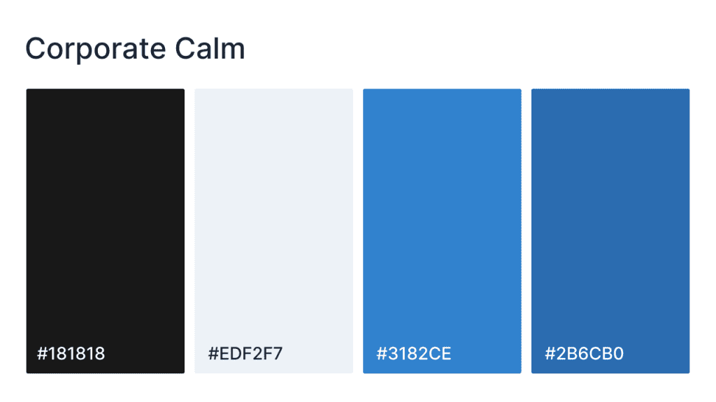 corporate calm website color scheme