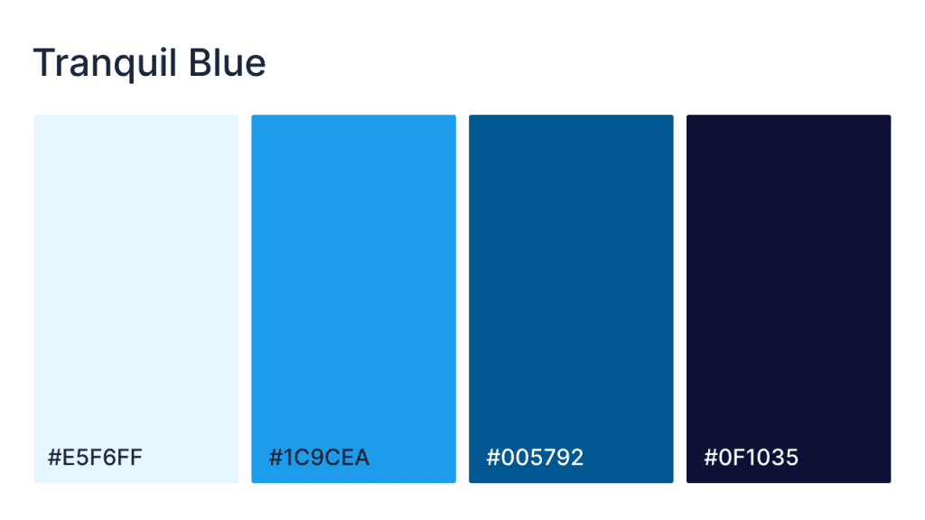 tranquil blue website color scheme