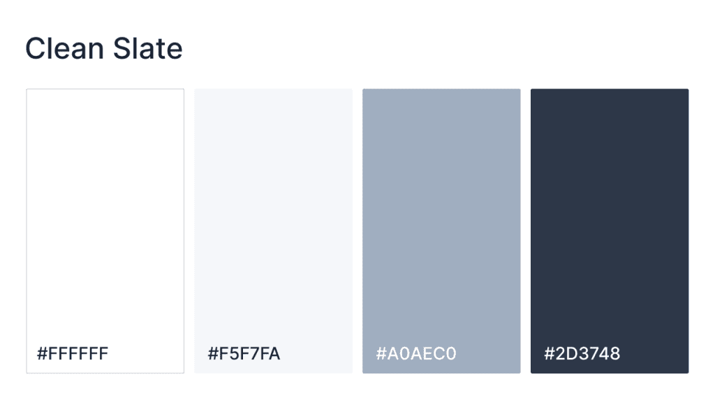 clean slate website color scheme