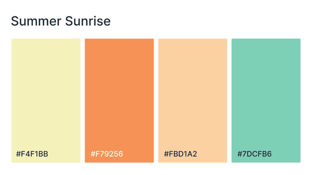 summer sunrise website color scheme