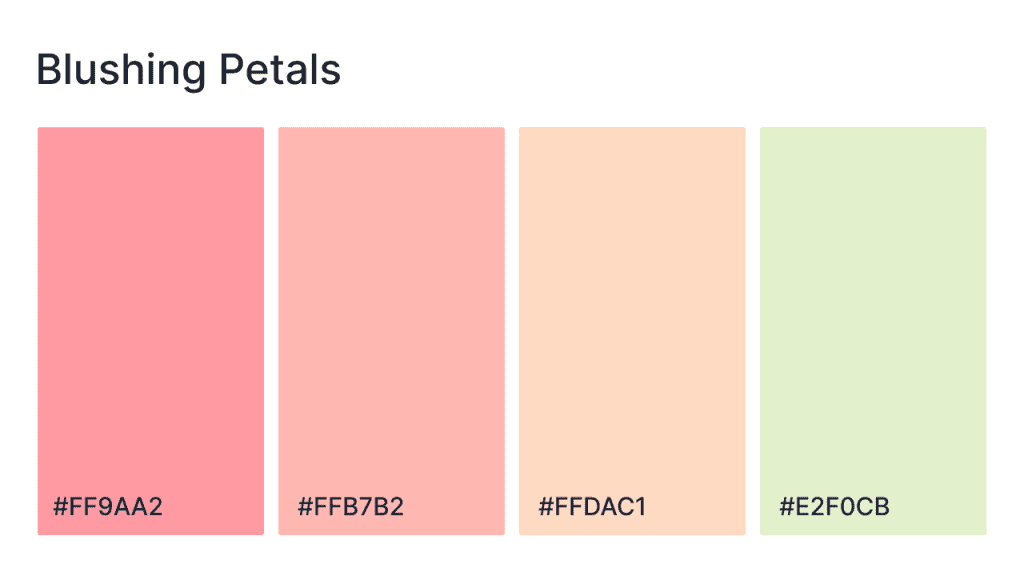 blushing petals website color scheme