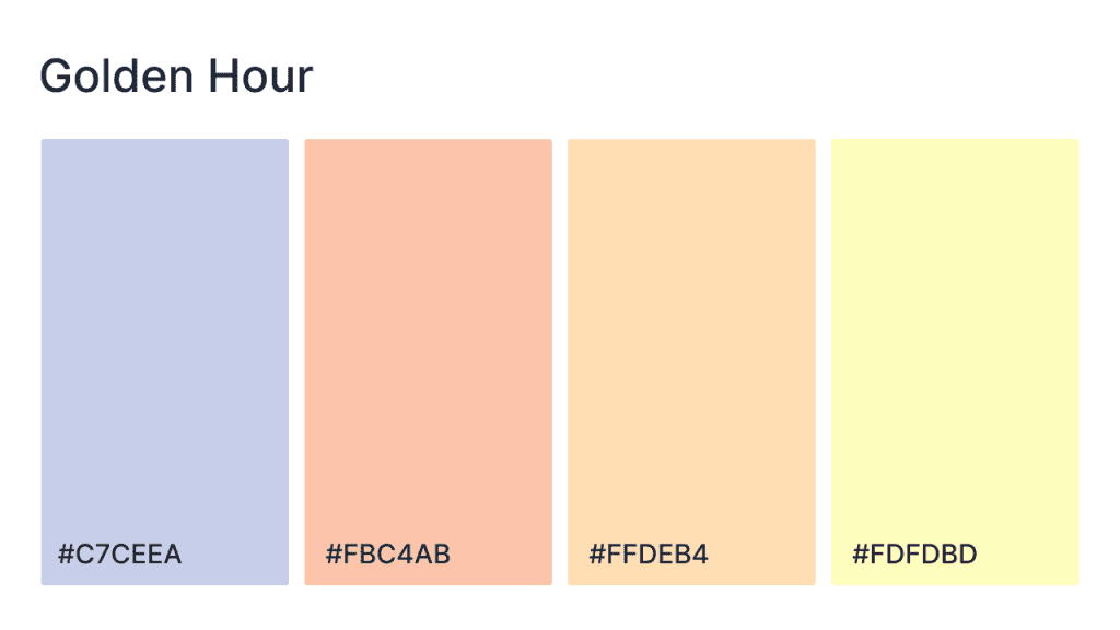 golden hour website color scheme