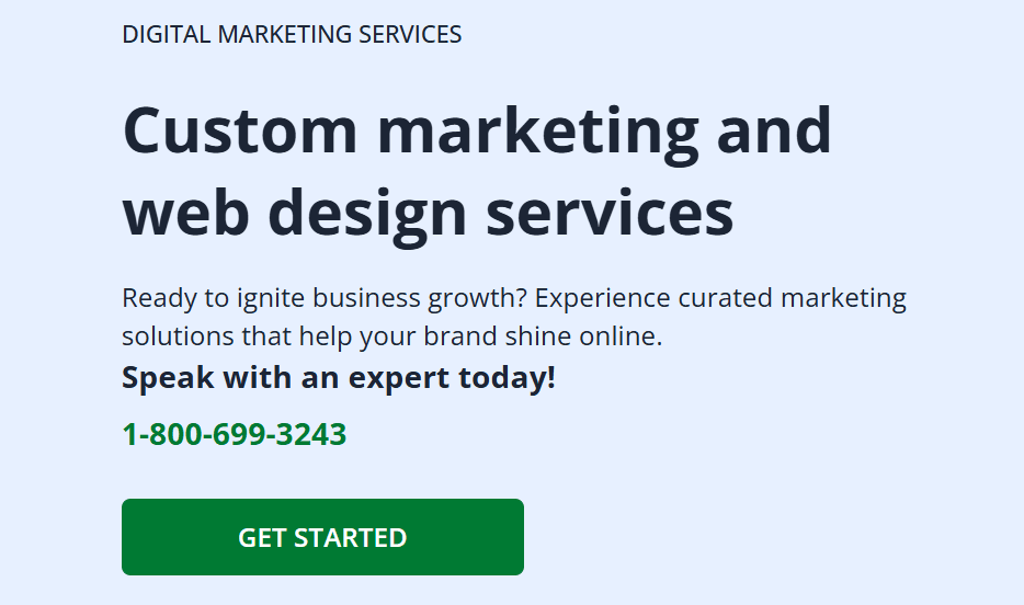 A call-to-action banner for Network Solutions' professional digital marketing services.