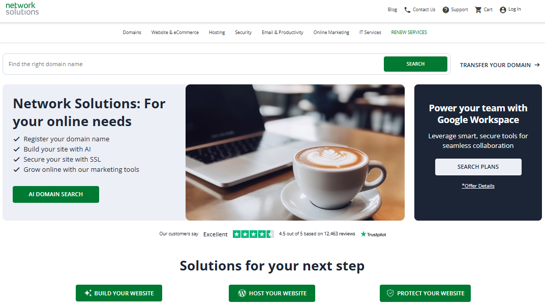 Network Solutions Website 