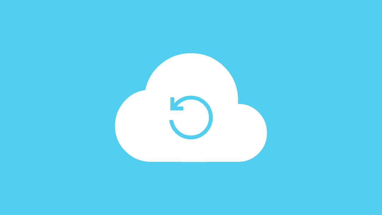 Cloud backup icon illustrating how to back up a website.