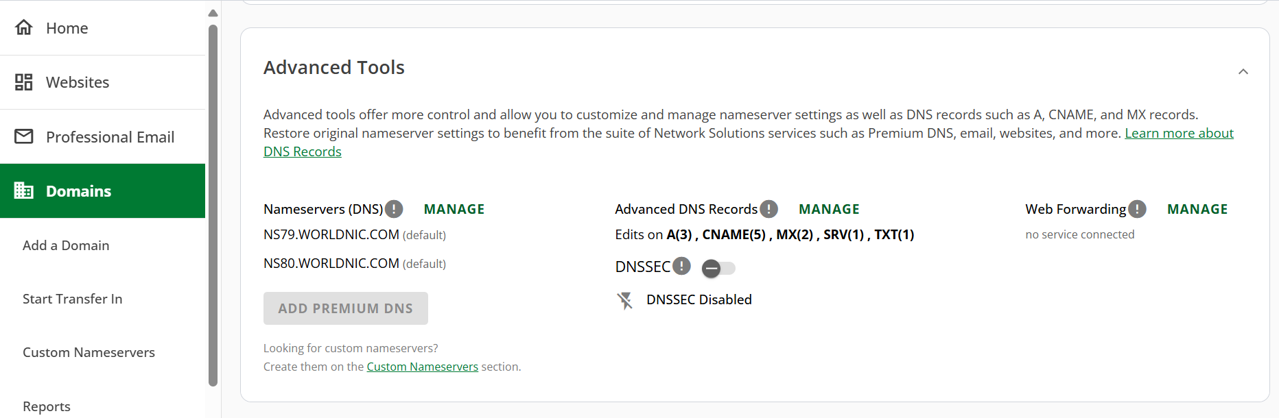 setting up premium DNS 