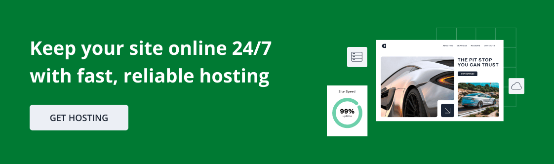 A product banner of Network Solutions' hosting product