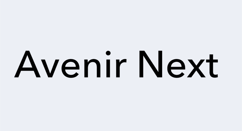 Avenir next typeface