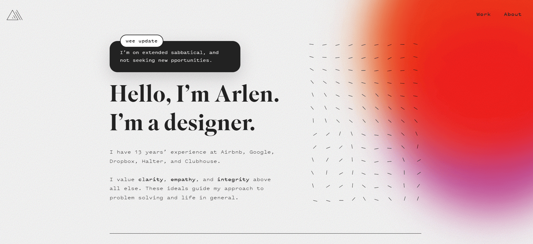  Arlen McCluskey personal website (designer) 