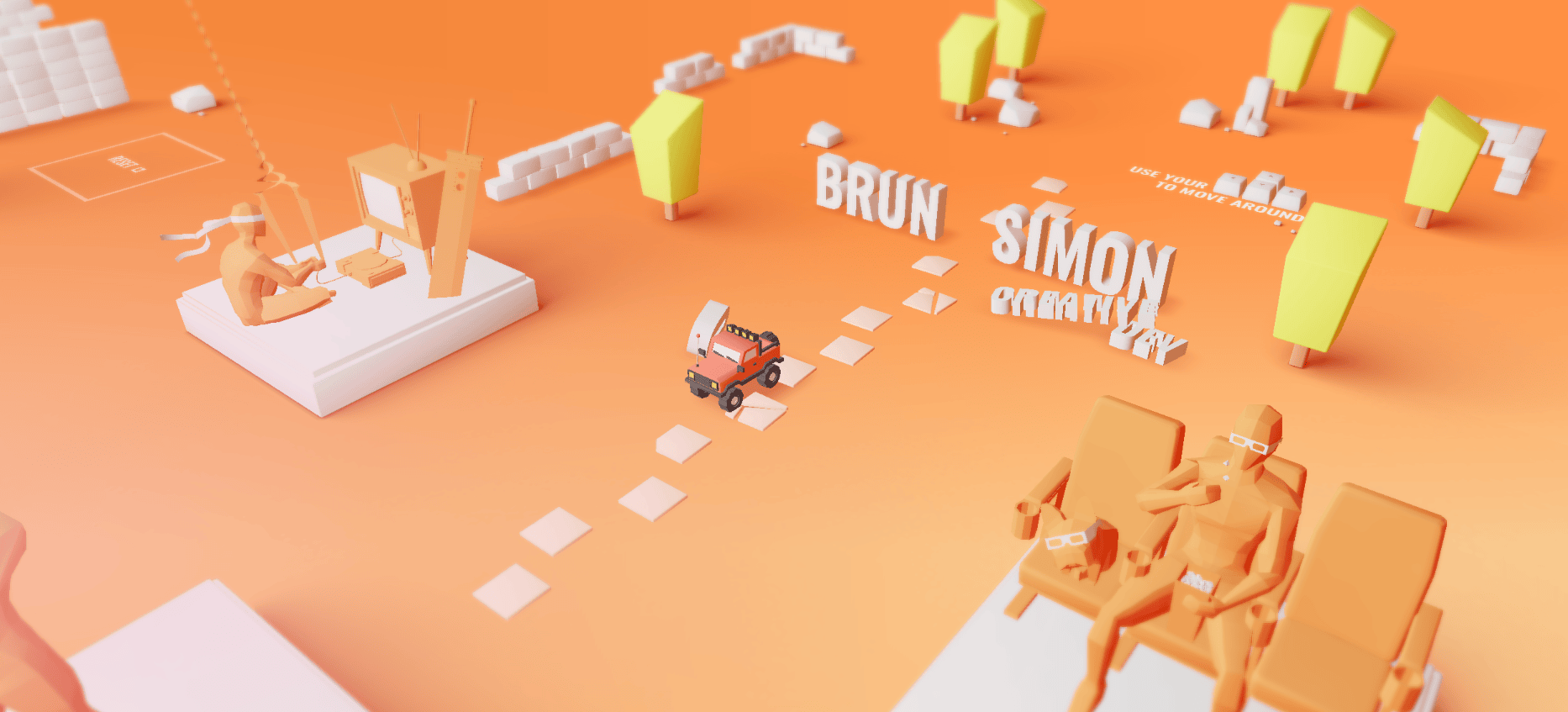 5. Bruno Simon personal website (web developer / 3D interactive designer) 