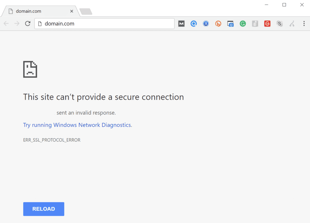 ERR_SSL_protocol chrome version