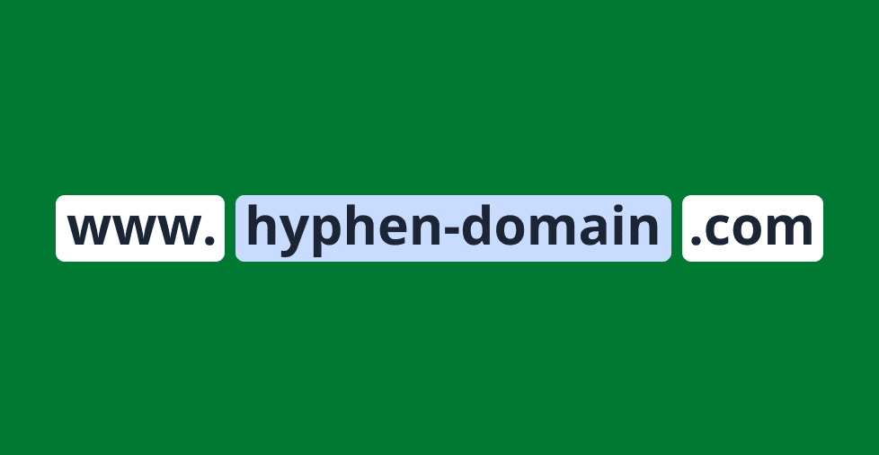 Domain name with a hyphen highlighted
