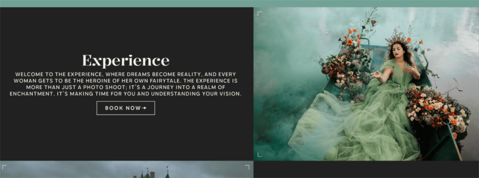 Homepage hero image for Jovana Rikalo photography. The image and accompanying text invite users to book a photography session.