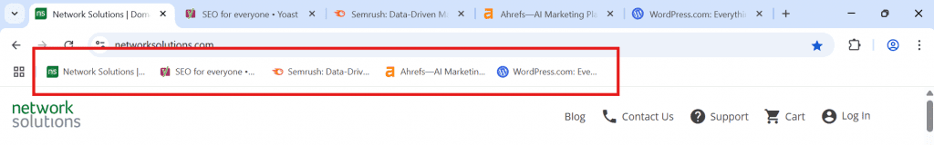 favicons on bookmark tabs