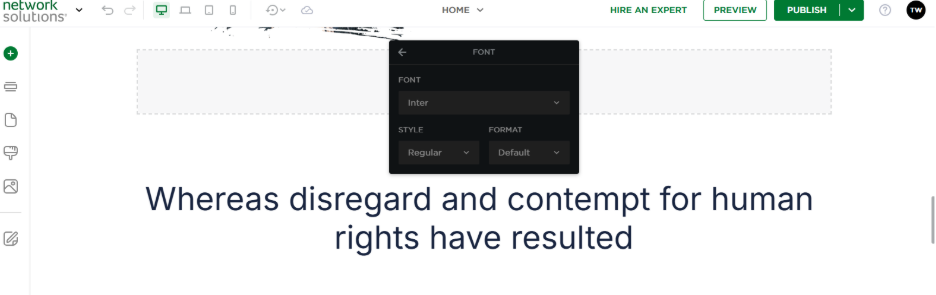 Inter example font screenshot
